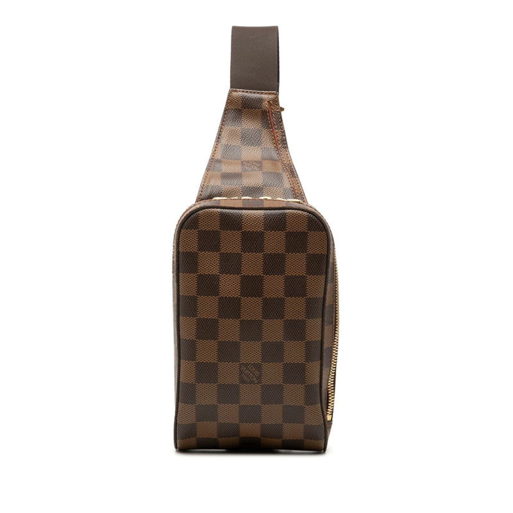 Louis Vuitton Damier Geronimos Body Bag Waist Brown Leather